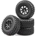 Aimrock 110 PreMounted 12mm Hex Short Course SC Trucks Wheels and Tires Combo Out Dia 43 for Slash Losi Tenacity Blackout SC Exceed RC Buggy Car Set of 4 - Image 2