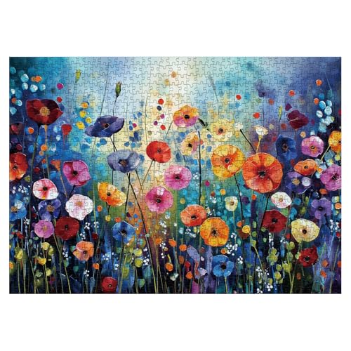 Larkipuzz Colorful Wildflower Pages Puzzles for Adults 1000 Pieces Beautiful Flower Plant Painting Jigsaw Puzzles Art Challenging Floral Puzzle - Image 5