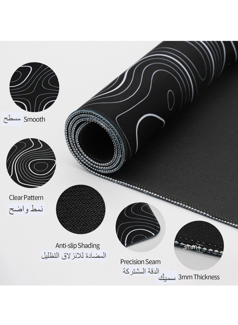 سومكايل لوحة ماوس ألعاب كبيرة بقاعدة مطاطية مقاومة للانزلاق - اللون الأسود - 31.5 × 11.8 بوصة - Image 4