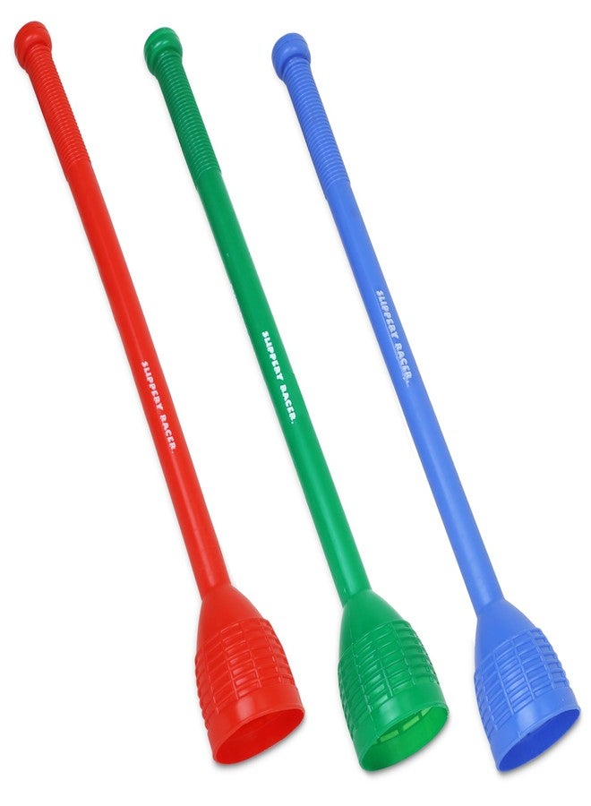 Slippery Racer Snowball Thrower Stick Set of 3-Red, Blue and Green - Image 1