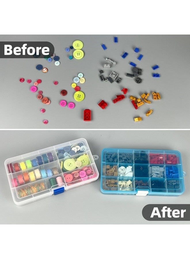 DUOFIRE Plastic Organizer Container Storage Box Adjustable Divider Removable Grid Compartment for Jewelry Beads Earring Container Tool Fishing Hook Small Accessories（15 grids，White x 4） - Image 3