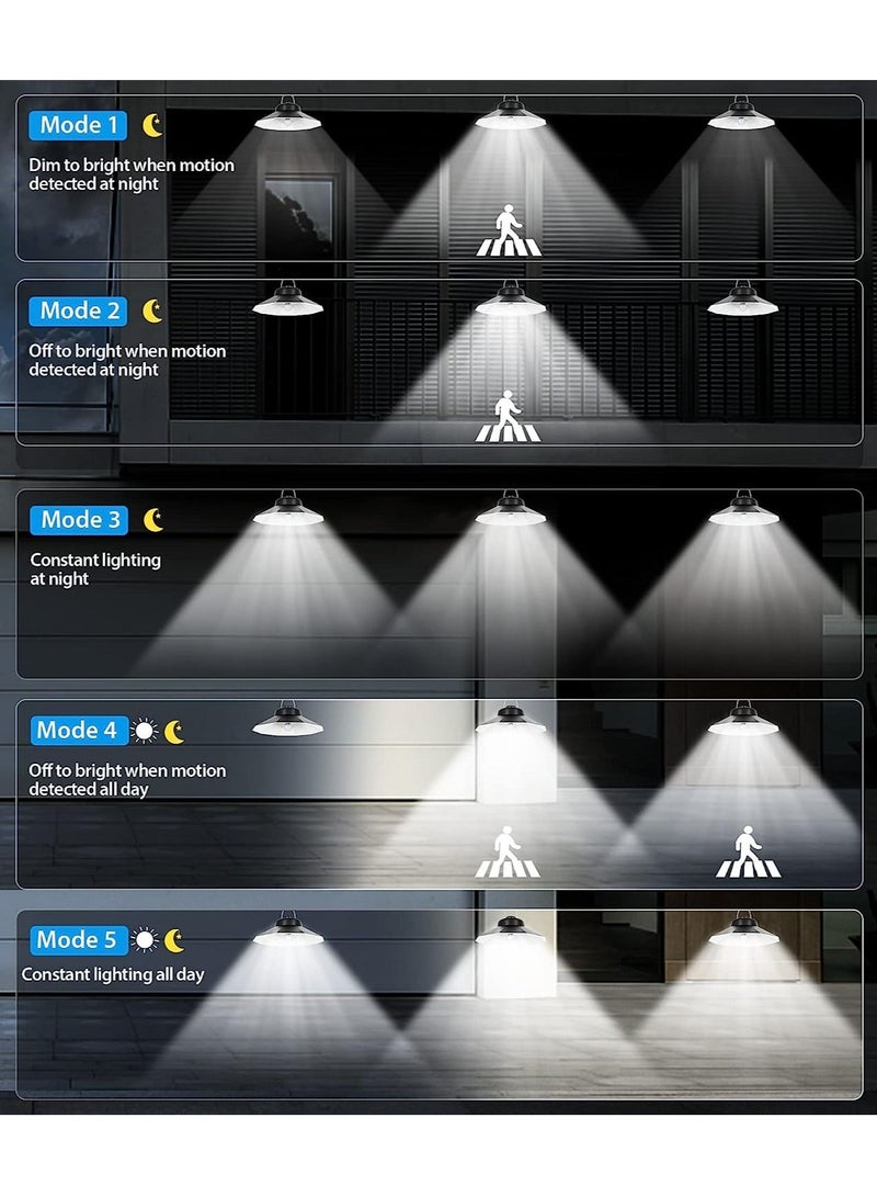 Solar Pendant Lights Solar Indoor/Outdoor Light with Motion Sensor, 5 Lighting Modes with Remote Control, 98 LED 1200LM Solar Powered Shed Lamp for Garage Shed Barn Gazebo Patio