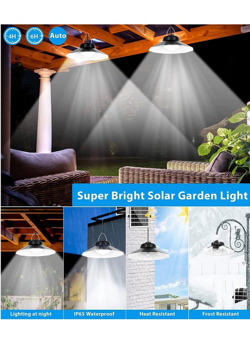 Solar Pendant Lights Solar Indoor/Outdoor Light with Motion Sensor, 5 Lighting Modes with Remote Control, 98 LED 1200LM Solar Powered Shed Lamp for Garage Shed Barn Gazebo Patio
