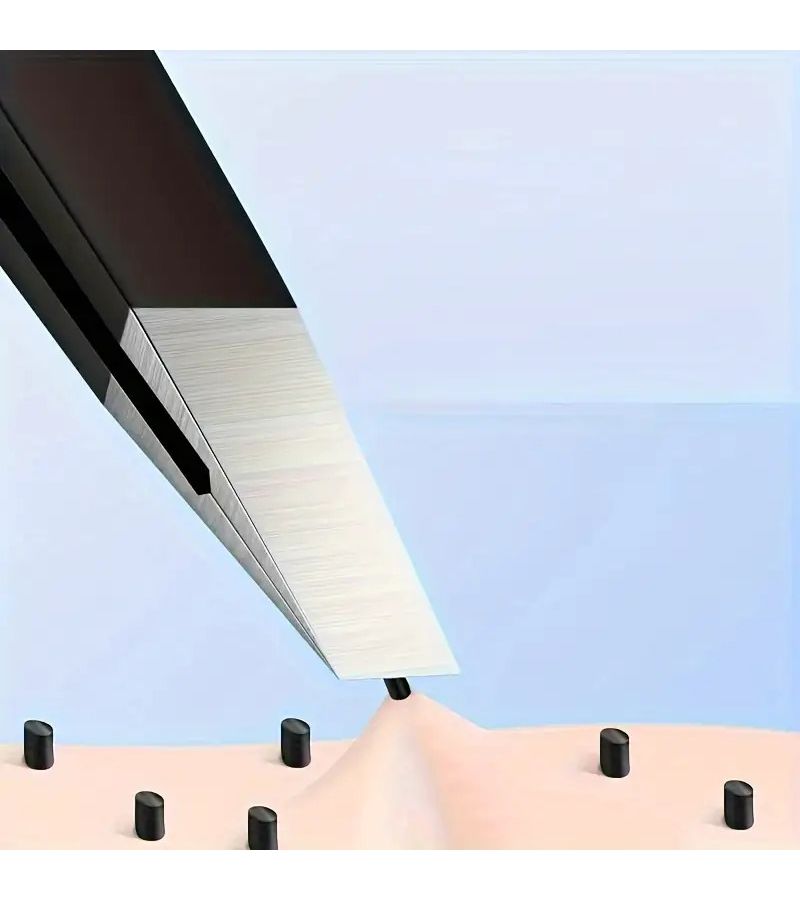 Black Precision Tweezers Ultra Thin Tip for Beard Eyebrow Grooming Non Slip Grip Unisex - Image 1