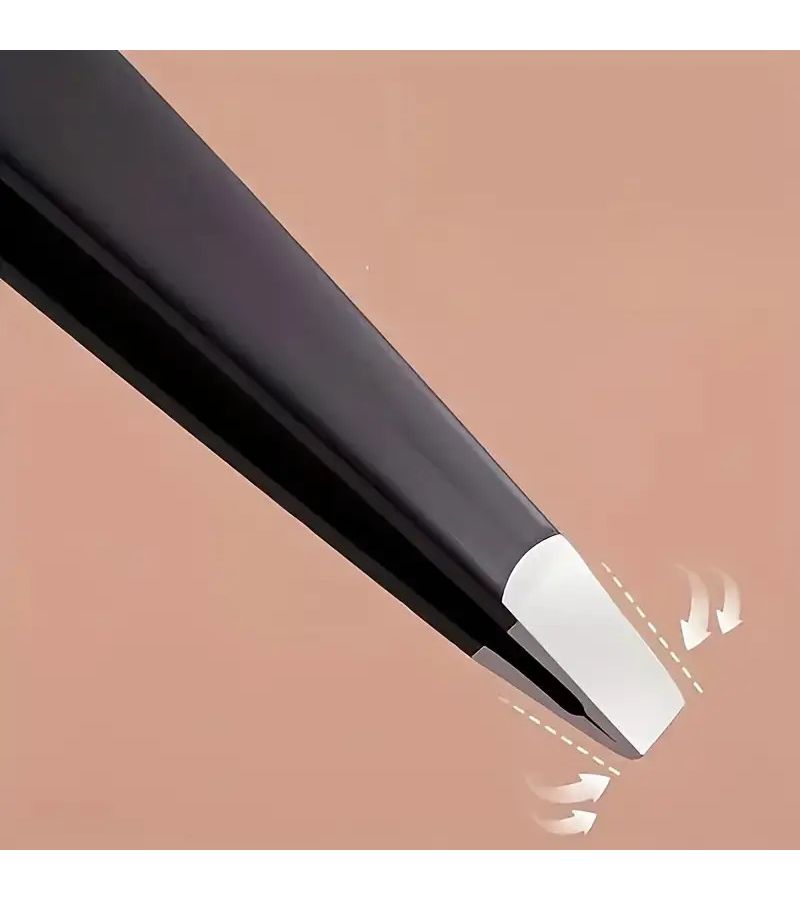 Black Precision Tweezers Ultra Thin Tip for Beard Eyebrow Grooming Non Slip Grip Unisex - Image 4
