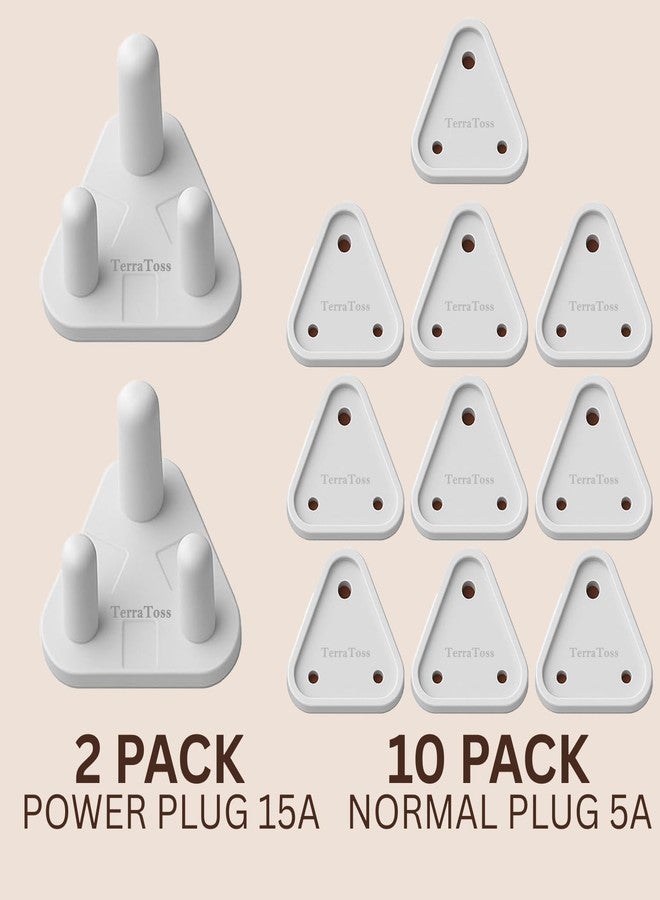 TerraToss Switch Board Cover for Kids Safety [12 Piece] | Socket Protector for Kids | Plug Protector Baby Safety 2Pcs-Power Plug(15A), 10Pcs-Normal Plug(5A) (12 Pieces) - Image 2