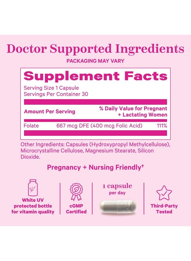 Pink Stork مكمل حمض الفوليك من بينك ستورك للنساء - 400 ميكروغرام، فيتامينات قبل الولادة للنساء، يدعم صحة الأعصاب والعمود الفقري، إنتاج خلايا الدم الحمراء، المزاج، الطاقة أثناء الحمل - 30 كبسولة - Image 4