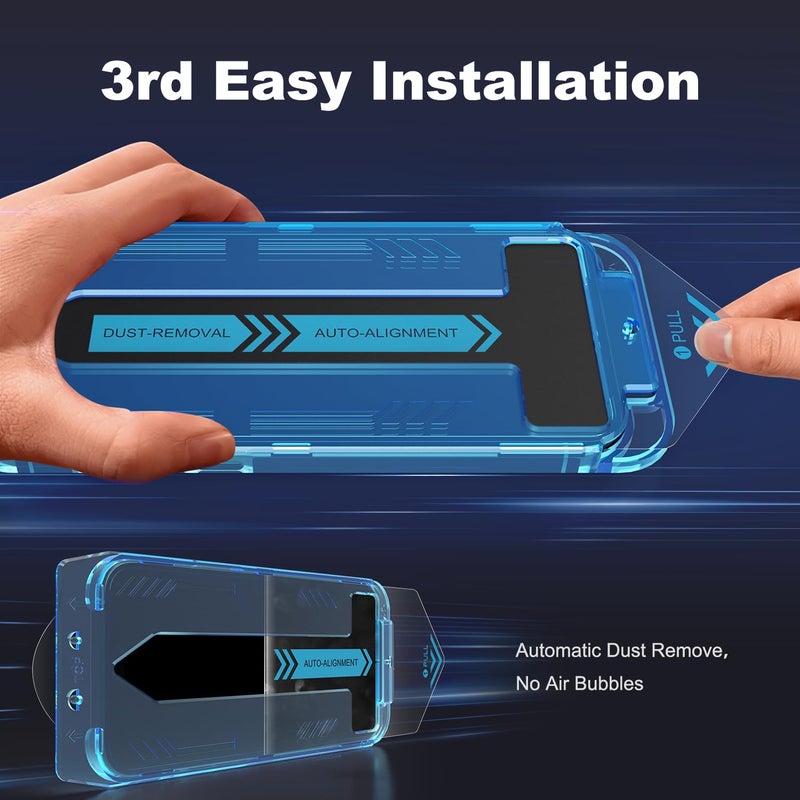 EGKimBa Matte Screen Protector for 16 Pro Max, 2 Pack Tempered Glass, 6.9 inch Anti Fingerprints, Easy Installation, Bubble Free - Image 2