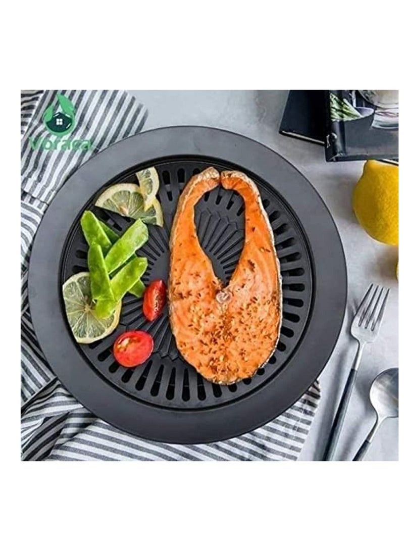 Non stick Smokeless Indoor Stove top Barbecue Grill Kitchen Pan Griddle - Image 3