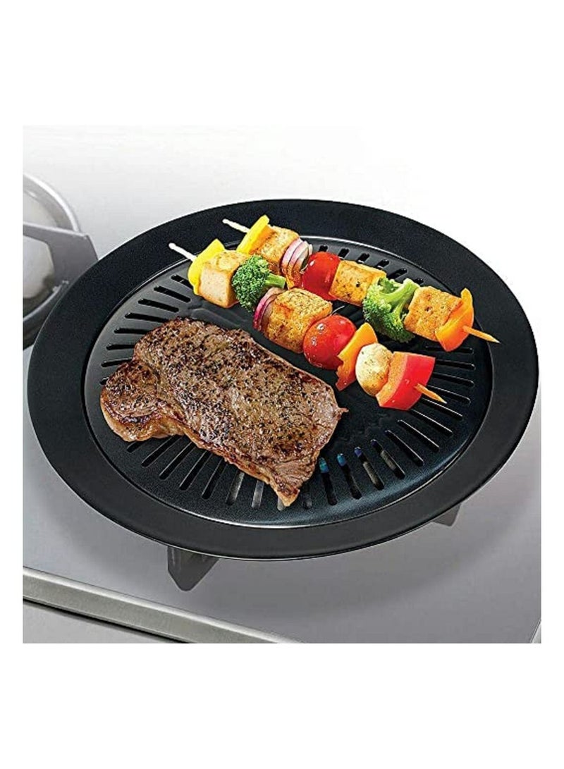 Non stick Smokeless Indoor Stove top Barbecue Grill Kitchen Pan Griddle - Image 4
