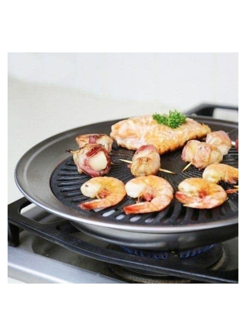 Non stick Smokeless Indoor Stove top Barbecue Grill Kitchen Pan Griddle - Image 1