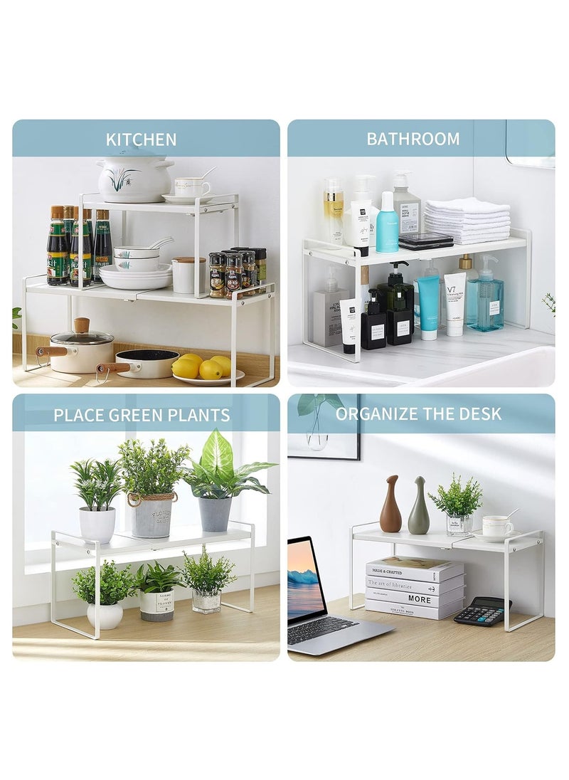 BestStore - Expandable Storage Rack Metal Shelf Storage Organizer for Cabinets and Countertops and Under Sink - Image 1
