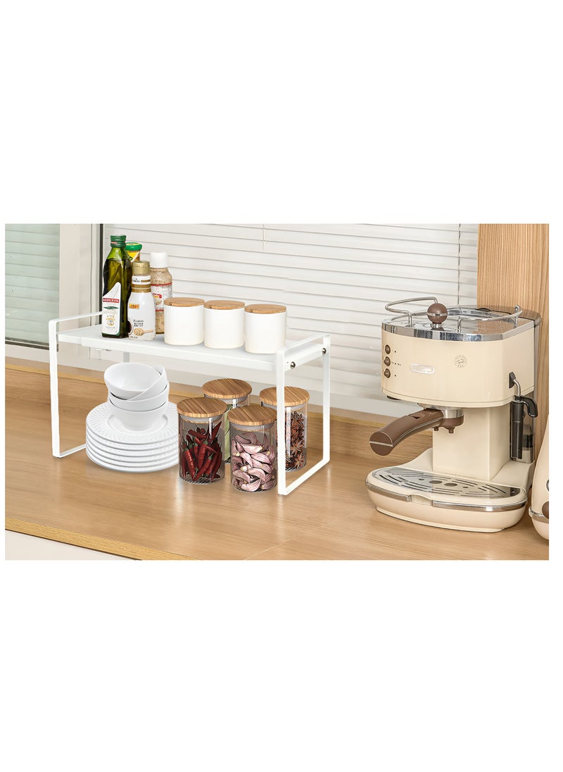 BestStore - Expandable Storage Rack Metal Shelf Storage Organizer for Cabinets and Countertops and Under Sink - Image 1