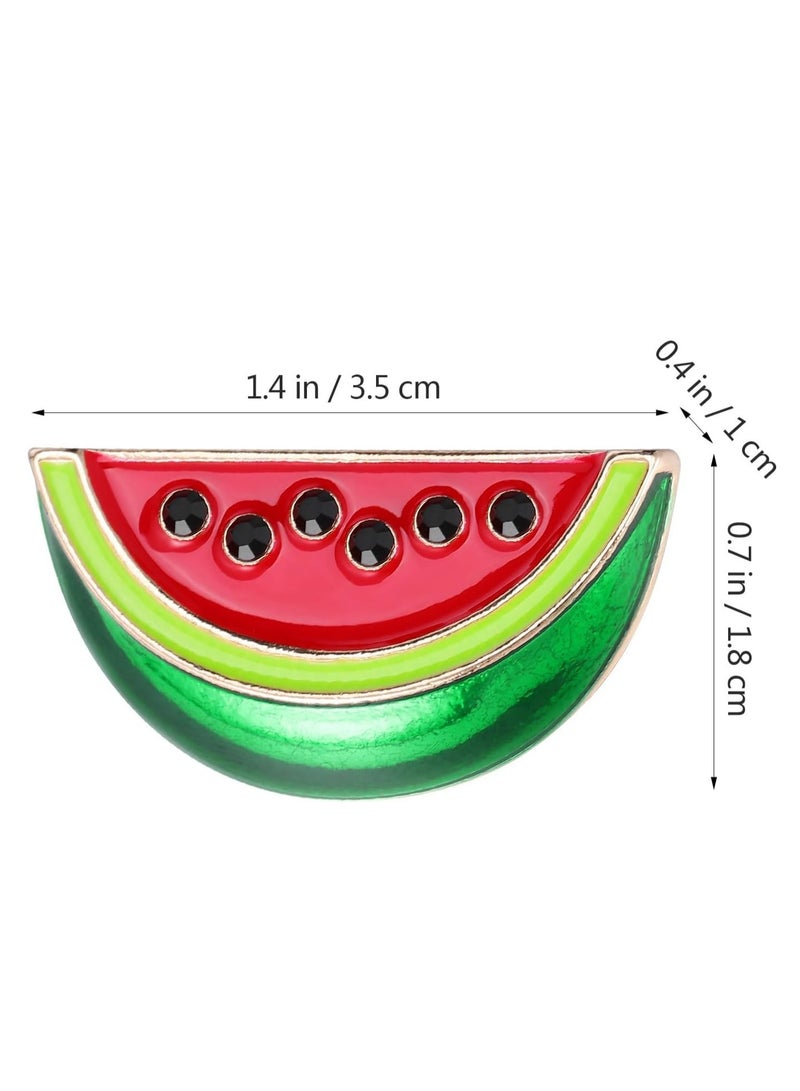 Oasisgalore 2 Pcs Watermelon l Brooch Pins - Metal, Cartoon Fruit Design for Clothing, Bags, Hats - Image 2