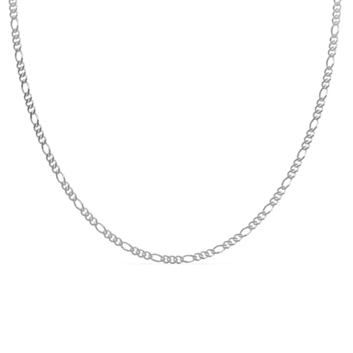 Clara 925 Sterling Silver Figaro Chain Necklace in 18 inches |Gift for Women and Girls| With Certificate of Authenticity and 925 Stamp - Image 1