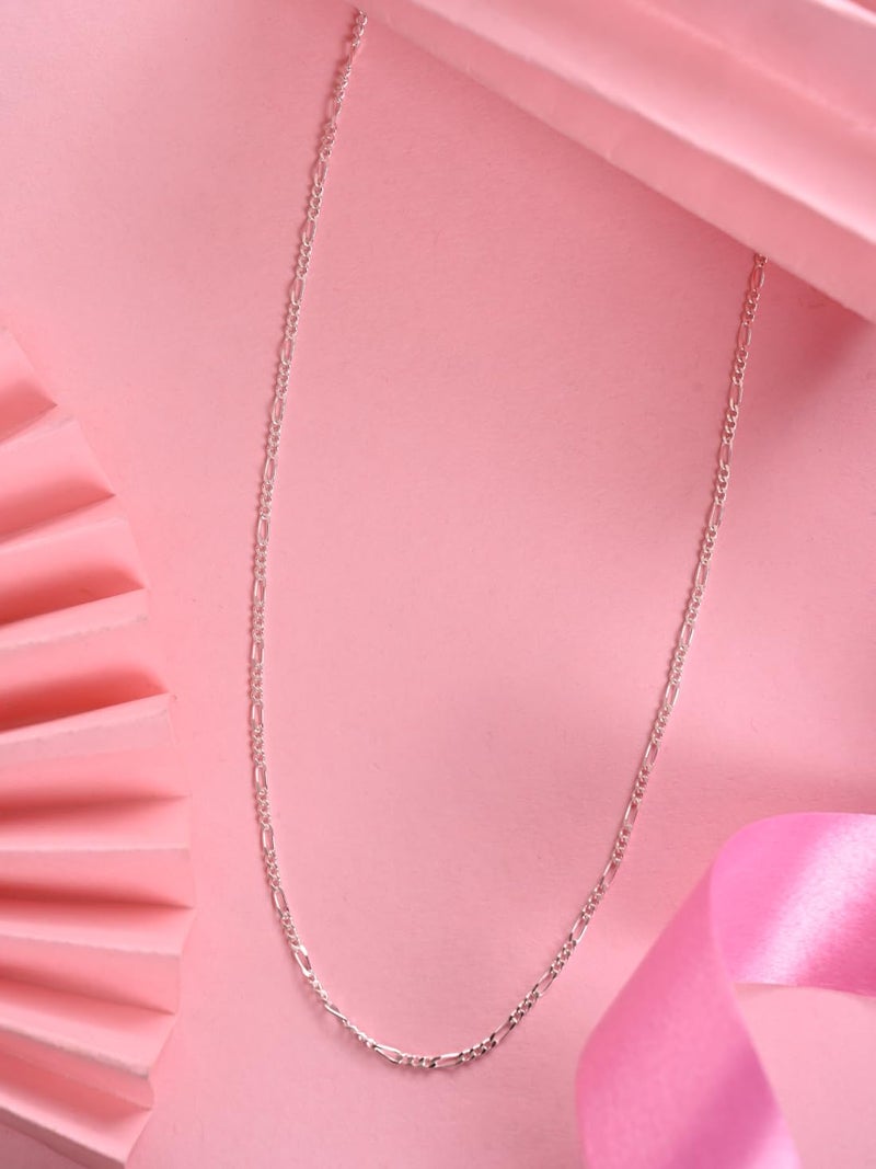 Clara 925 Sterling Silver Figaro Chain Necklace in 18 inches |Gift for Women and Girls| With Certificate of Authenticity and 925 Stamp - Image 2