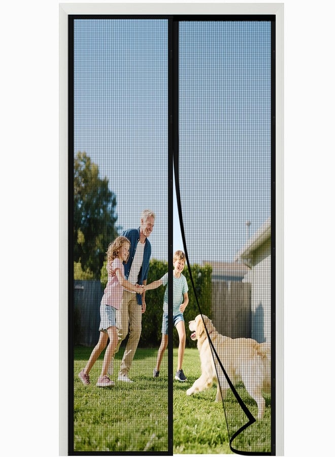 vamorry Magnetic Screen Door, Heavy Duty Mesh Door Curtain with Strong Full-Frame Magnets, Hands-Free Self Closing, Pet & Kid Friendly, Keeps Bugs Out, Easy Install for Sliding & Door Frames 37"x81" - Image 2