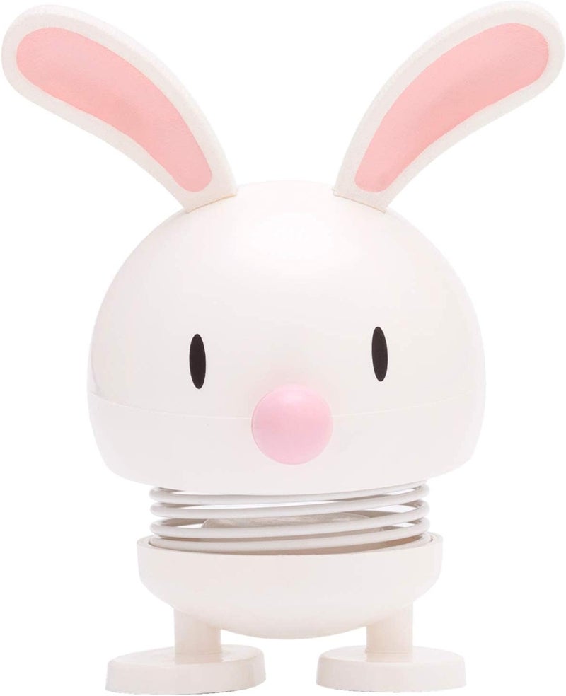 Hoptimist Bunny Bumble Home Decor Ornament  Danish Design Plastic WMetal Spring Small  Creates Cheerful Movement White - Image 1