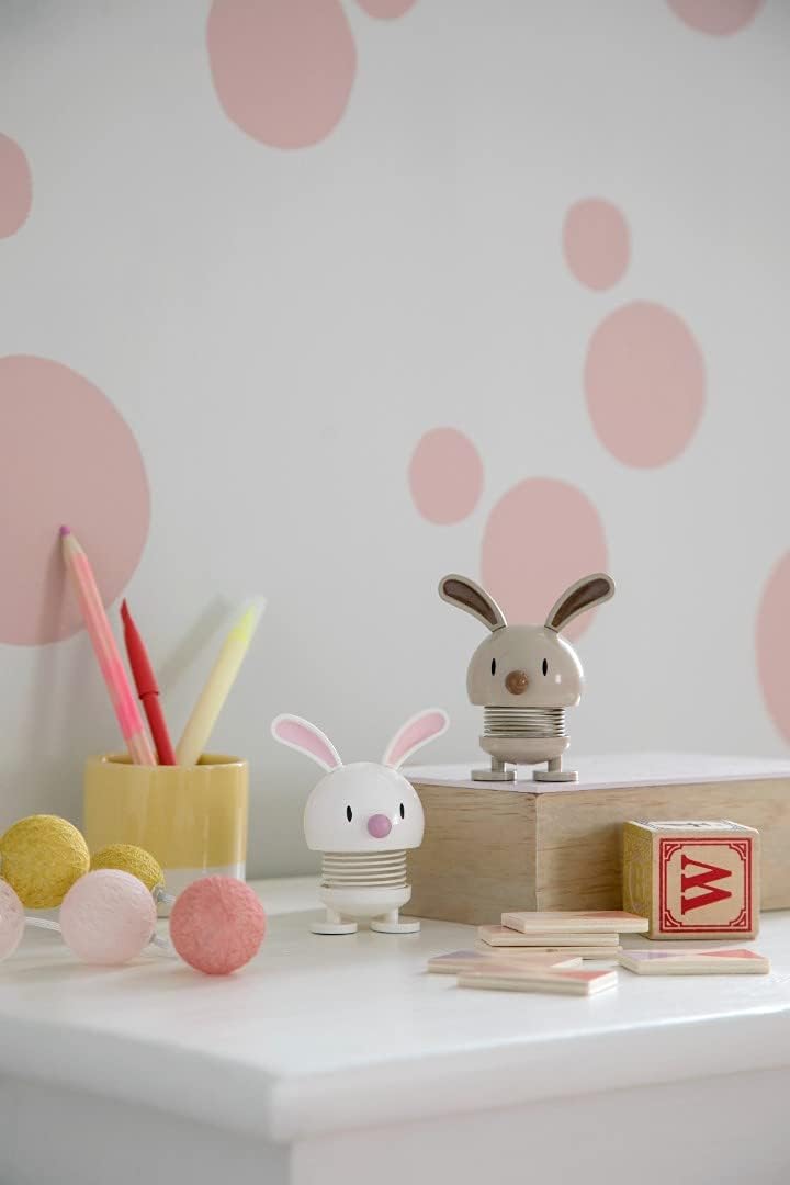 Hoptimist Bunny Bumble Home Decor Ornament  Danish Design Plastic WMetal Spring Small  Creates Cheerful Movement White - Image 2