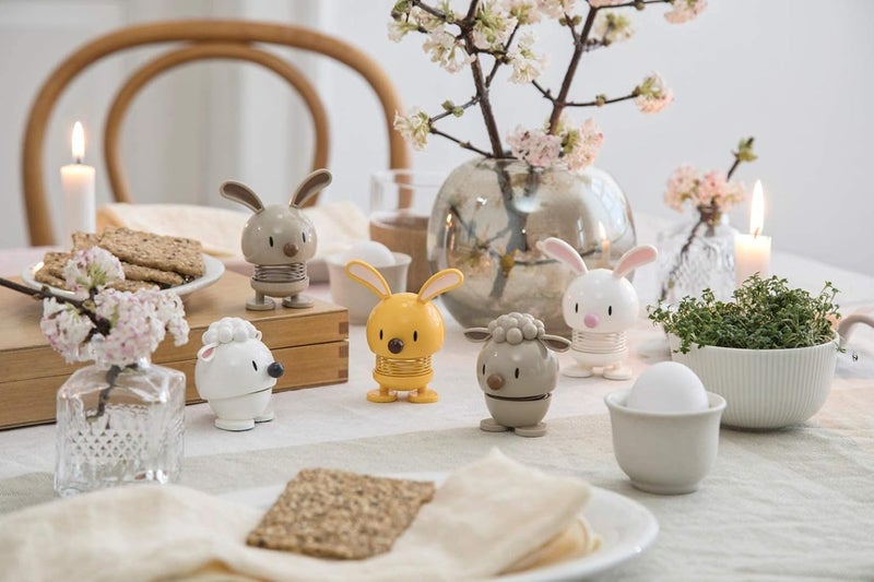 Hoptimist Bunny Bumble Home Decor Ornament  Danish Design Plastic WMetal Spring Small  Creates Cheerful Movement White - Image 3
