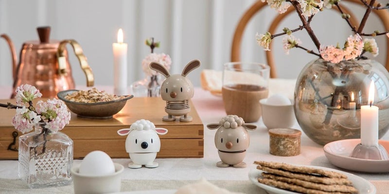Hoptimist Bunny Bumble Home Decor Ornament  Danish Design Plastic WMetal Spring Small  Creates Cheerful Movement White - Image 5