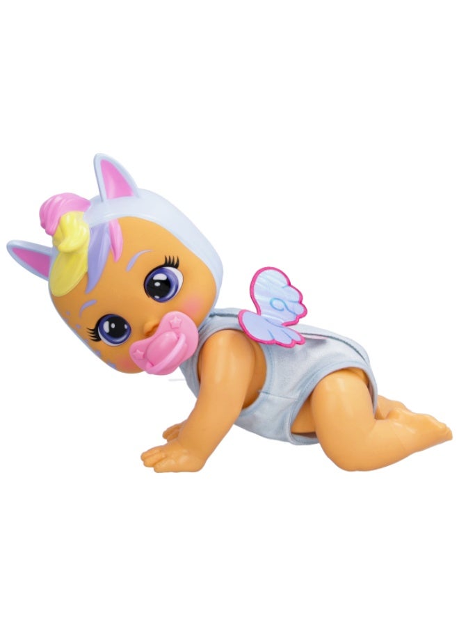 CRY BABIES دمية زحف تفاعلية كراي بيبيز جينا | تصدر أصوات أطفال واقعية | تبكي دموع حقيقية | دمية أطفال تفاعلية | دمية ناعمة قابلة للجمع | لعب رعاية وتخيل | تطوير حسي | هدية للأطفال الصغار والأطفال - Image 2