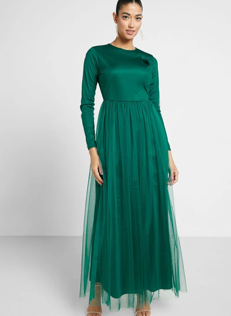 Khizana Emerald Tulle Dress