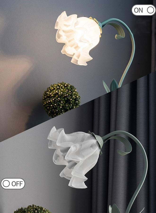 Monda Flower Table Lamp, LED Reading Light Bedside Vintage Flower Night Light, 3 Colors Modes Bedside Lamps Decor, Living Room Bedroom Room Lighting Table Lamps Home Decoration for Living Room Office Reading - Image 3