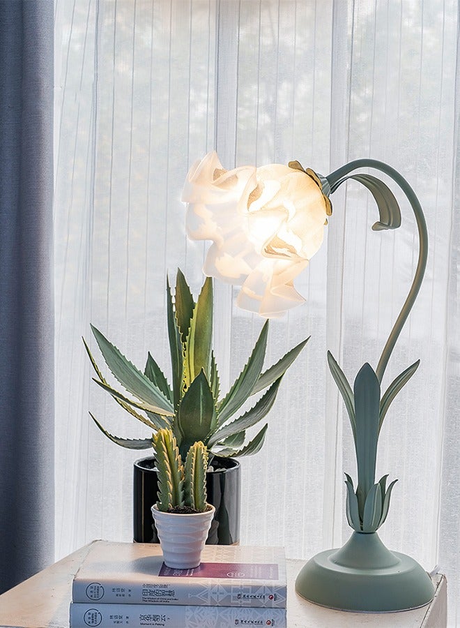 Monda Flower Table Lamp, LED Reading Light Bedside Vintage Flower Night Light, 3 Colors Modes Bedside Lamps Decor, Living Room Bedroom Room Lighting Table Lamps Home Decoration for Living Room Office Reading - Image 1