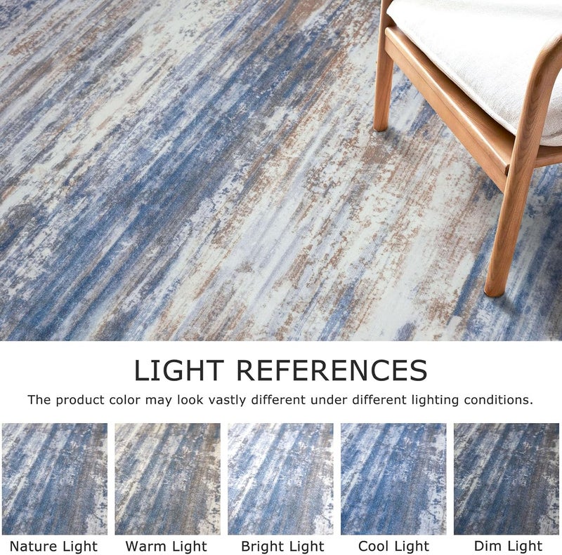 KOZYFLY Small Area Rug 2x3 Rug Entryway Rugs Modern Abstract Indoor Non-Slip Machine Washable Rug, Dining Room Rug with Soft Low Pile for Living Room Bath Office Small Carpet Floor Mats Blue Rust - Image 4