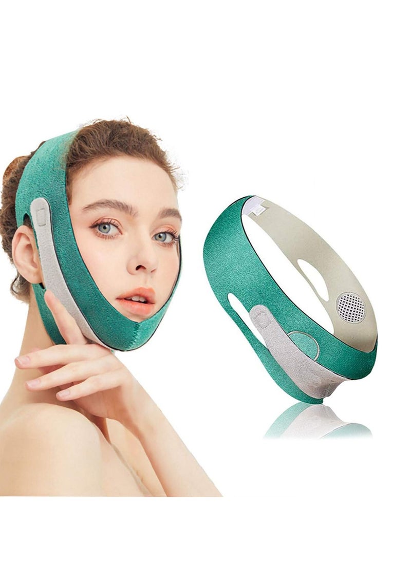 Generic - Chin and face corset to tighten the skin and prevent sagging. Suitable for daily use. Green colour - Image 1