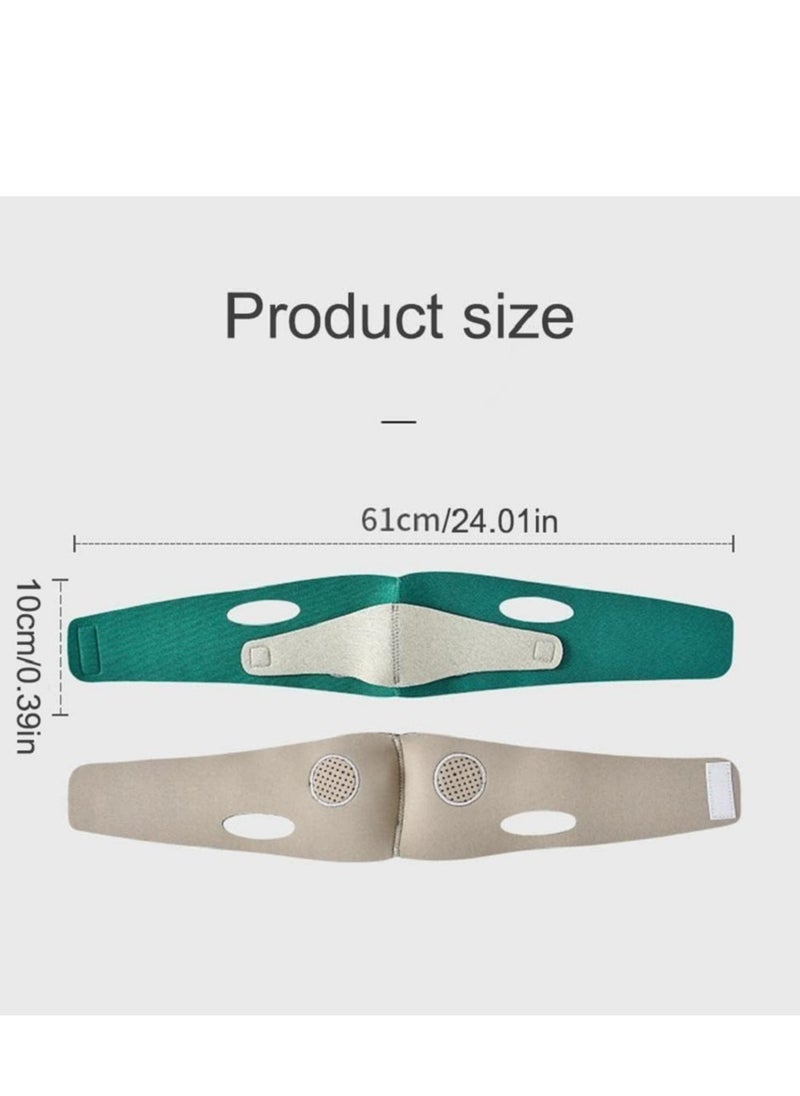 Generic - Chin and face corset to tighten the skin and prevent sagging. Suitable for daily use. Green colour - Image 1