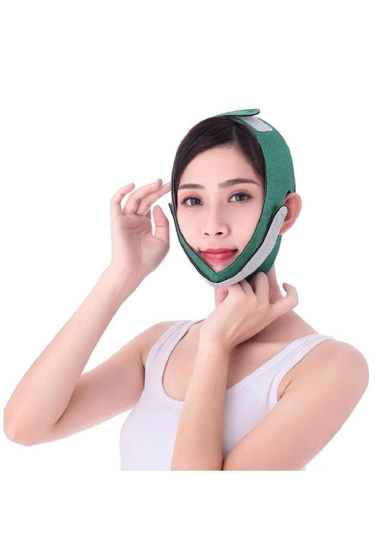 Generic - Chin and face corset to tighten the skin and prevent sagging. Suitable for daily use. Green colour - Image 1