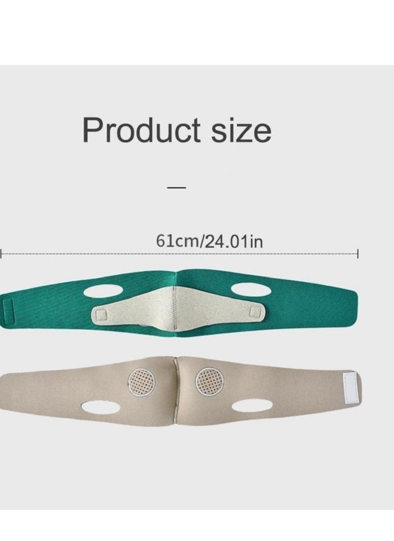 Generic - Chin and face corset to tighten the skin and prevent sagging. Suitable for daily use. Green colour - Image 1