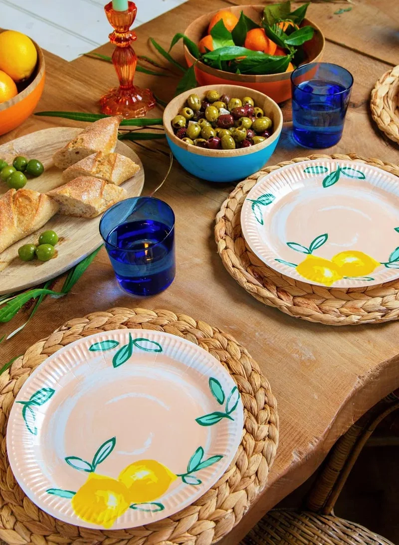 Talking Tables Citrus Fruit Recyclable Paper Plates - 12 pack