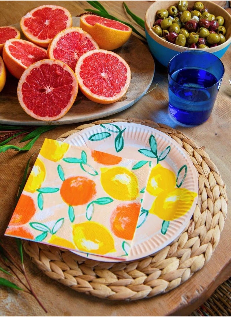 Talking Tables Citrus Fruit Recyclable Paper Plates - 12 pack  - Image 2