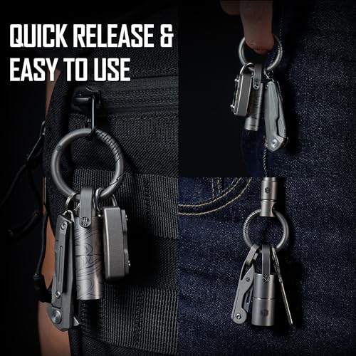 KeyUnity KA34 Titanium Round Carabiner Key Ring, Quick Release Snap O ring Clip for Home Car Office Keys - Image 3