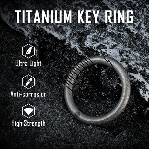 KeyUnity KA34 Titanium Round Carabiner Key Ring, Quick Release Snap O ring Clip for Home Car Office Keys - Image 2