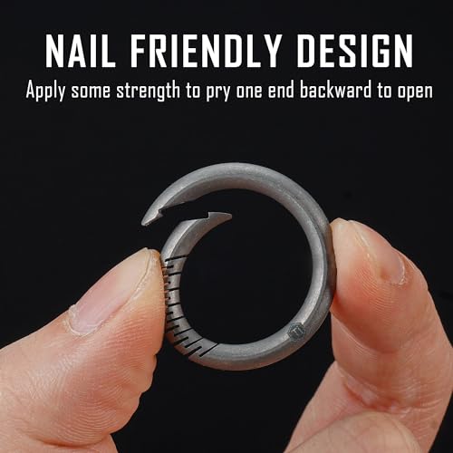 KeyUnity KA34 Titanium Round Carabiner Key Ring, Quick Release Snap O ring Clip for Home Car Office Keys - Image 4
