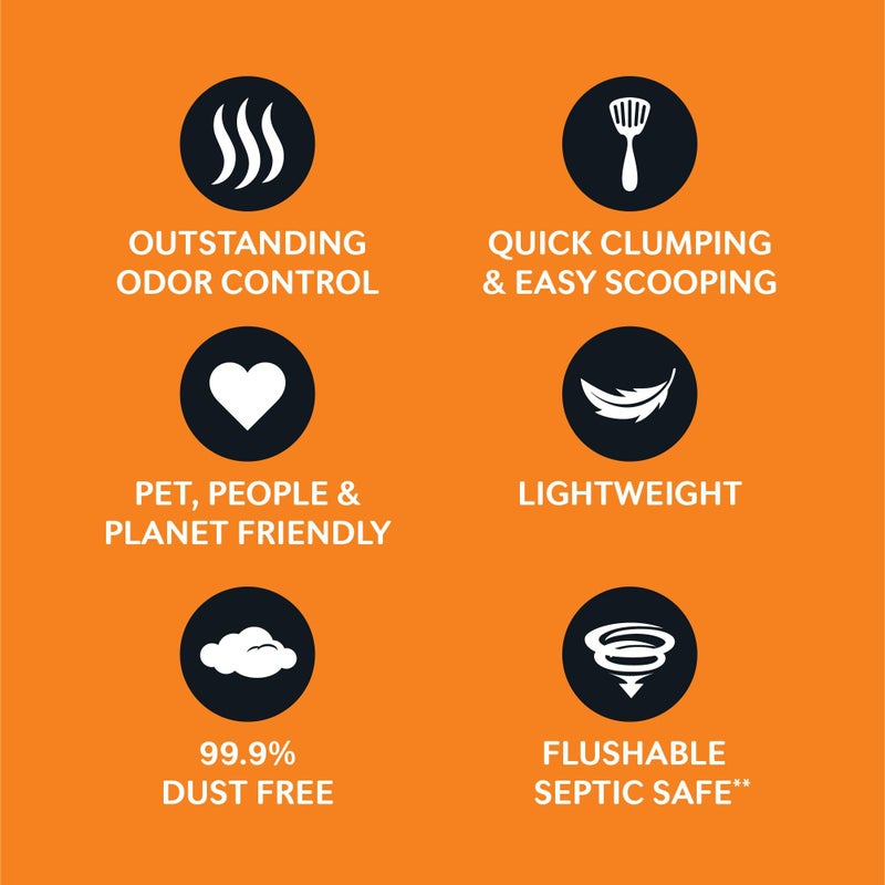 WORLD'S BEST CAT LITTER Low Tracking & Dust Control Multiple Cat Unscented 15-Pounds - Natural Ingredients, Quick Clumping, Flushable & Made in USA - Long-Lasting Odor Control & Easy Scooping - Image 2