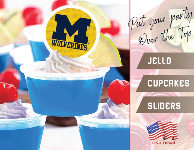 PartyKandy Michigan Wolverines Cupcake Toppers (24 Pcs) University of Michigan Party Supplies for Football  Birthday Gift  Graduation Party Decorations (Michigan Wolverines) - Image 5