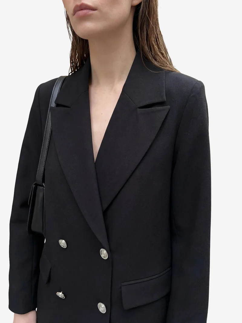 MY FASHION Black MY FASHION Buttoned Blazer Jacket for Women | Best Price UAE