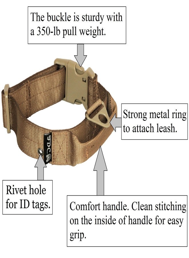 FDC® Dog Tactical Collars with Handle Heavy Duty Training Military Army Width 1.5in Plastic Buckle TAG Hole Medium Large M, L, XL, XXL (L: Neck 14" - 16", Camo Black) - Image 4