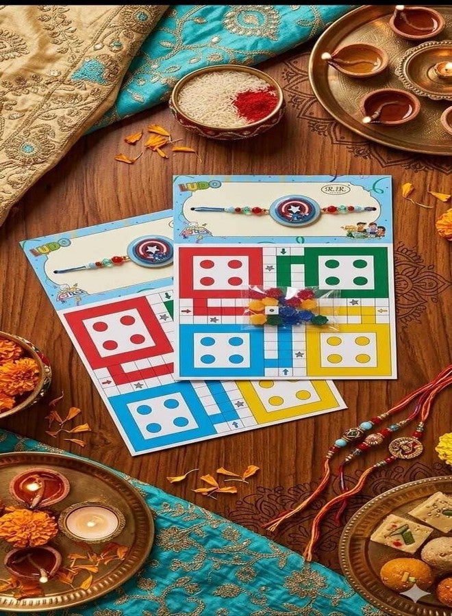 Koogly Kids Rakhi with Ludo Board Game Set,Theme, Beaded Bracelet, Multicolour - Image 3
