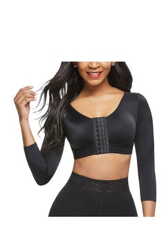Women's Sports Bra Wireless Front Buckle Yoga Arm Compression Sleeves Upper Shapers Slimmer Post Surgery Posture Corrector Shapewear Tops