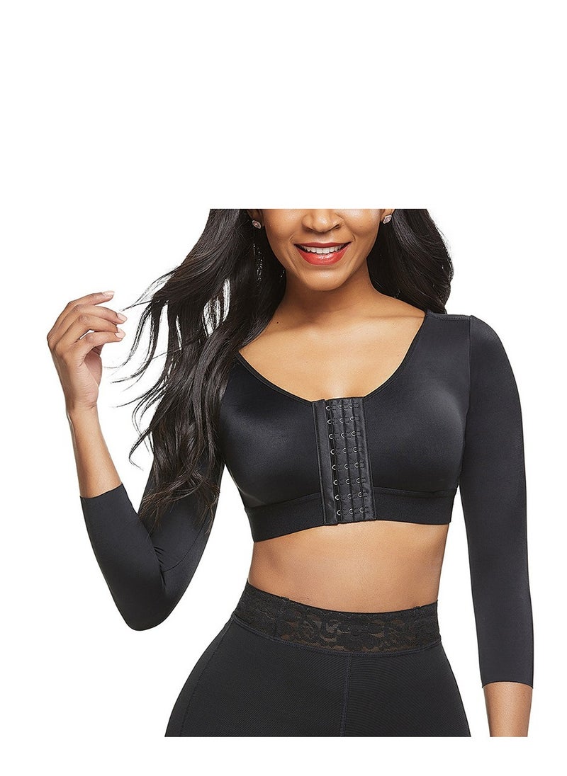 Y&D - Women's Sports Bra Wireless Front Buckle Yoga Arm Compression Sleeves Upper Shapers Slimmer Post Surgery Posture Corrector Shapewear Tops - Image 1