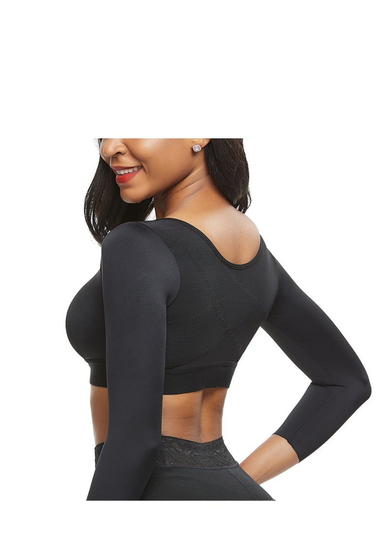 Y&D - Women's Sports Bra Wireless Front Buckle Yoga Arm Compression Sleeves Upper Shapers Slimmer Post Surgery Posture Corrector Shapewear Tops - Image 1
