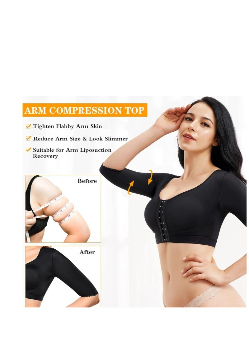 Y&D - Women's Sports Bra Wireless Front Buckle Yoga Arm Compression Sleeves Upper Shapers Slimmer Post Surgery Posture Corrector Shapewear Tops - Image 1