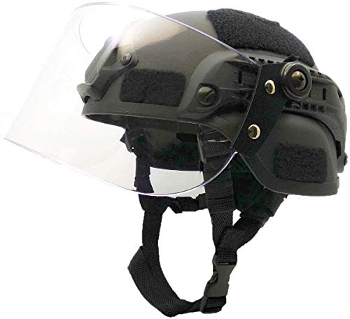 Koyheng Airsoft MICH 2000 ACH Tactical Helmet with Clear Visor NVG Mount and Side Rail - Image 2