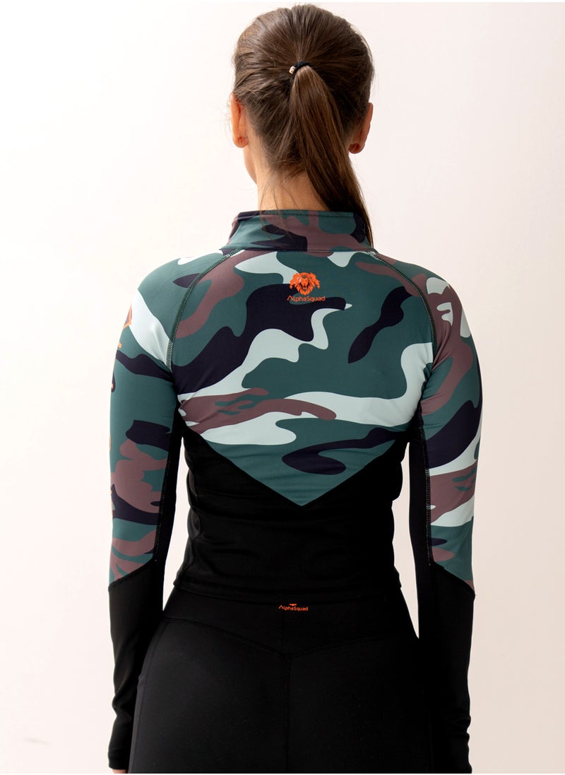 AlphaSquad Long Sleeve Half Zip Top - Green Camo - pzsku/Z6696262D542EAA13AE26Z/45/_/1723625278/214d793f-715c-46e5-8078-e04c0174c1e8